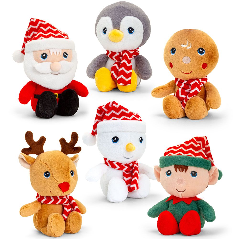 Keeleco, Плюшени коледни играчки с шалчета, 15 см, Keel Toys