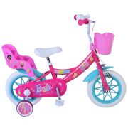 Детски велосипед с помощни колела, Barbie, 12 инча