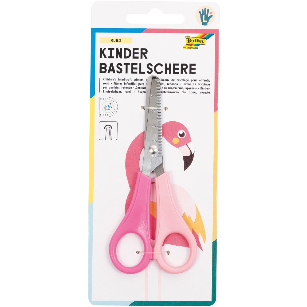 Детска ножица със заоблен връх, за лява ръка