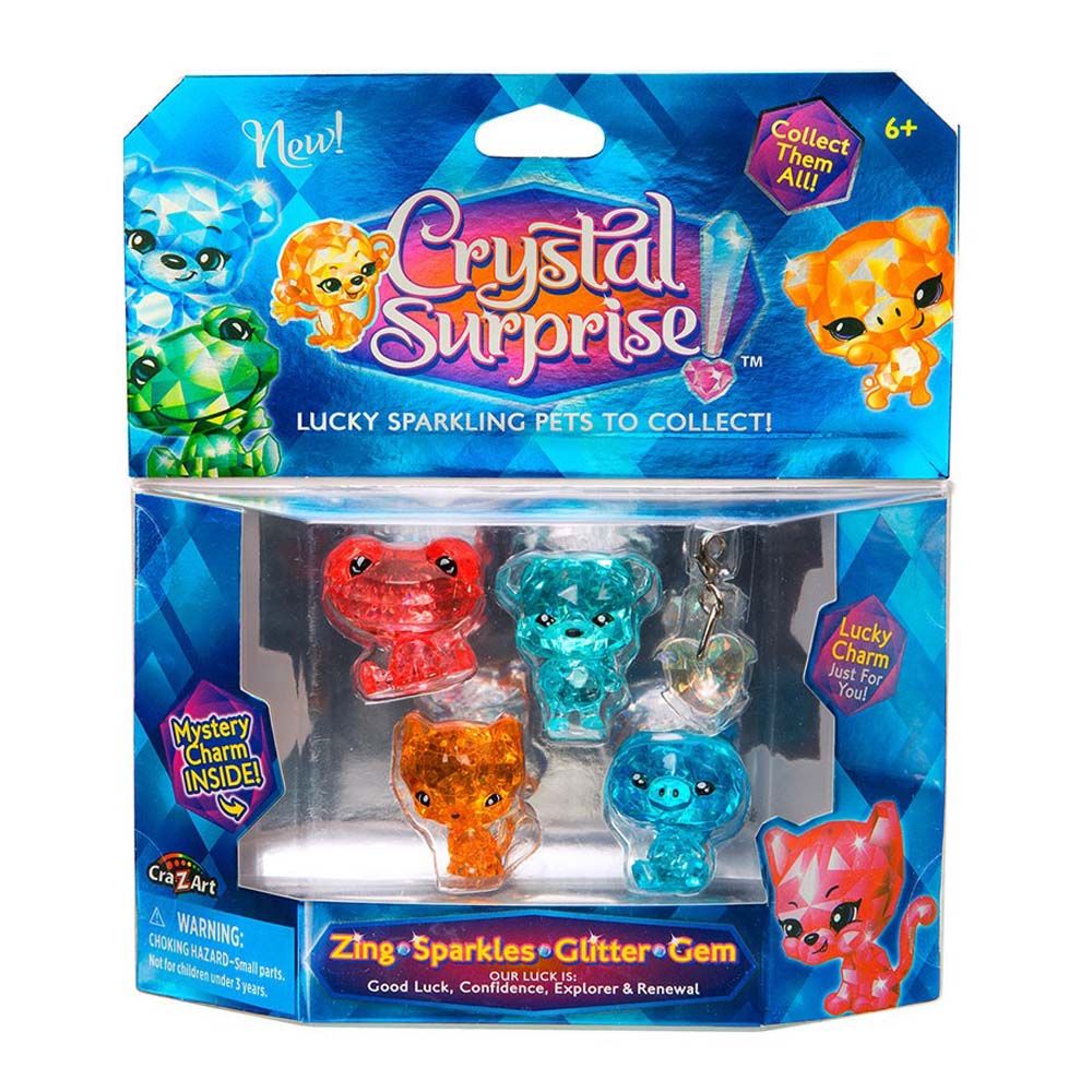 CRYSTAL SURPRISE 52, 4 бр. блестящи животинчета с 2 талисманчета