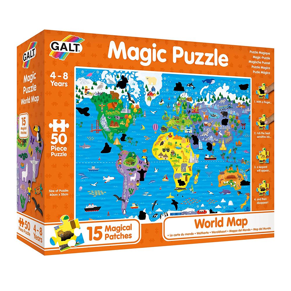 Galt Toys, Магически пъзел, Карта на света, 50 части