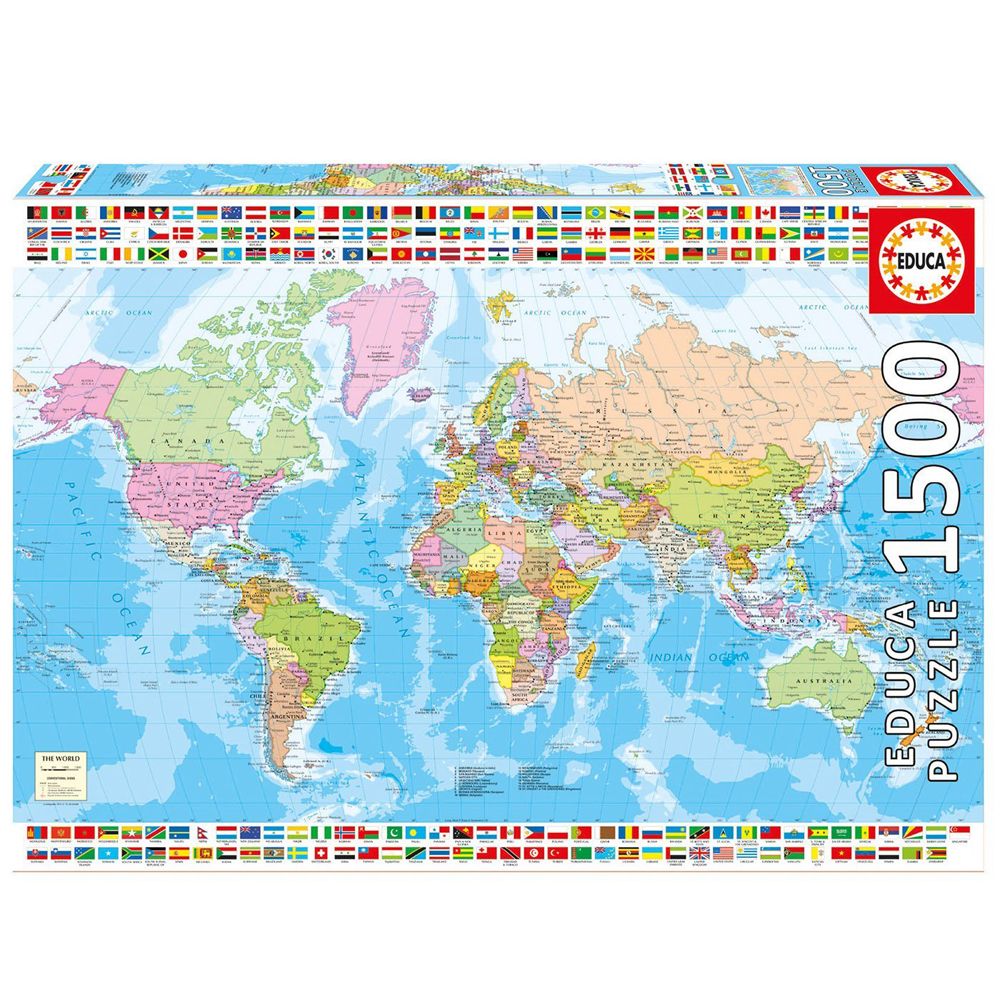 Educa, Политическа карта на света, пъзел 1500 части