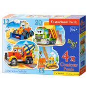 Строителни машини, пъзел с 8, 12, 15 и 20 чаcти
