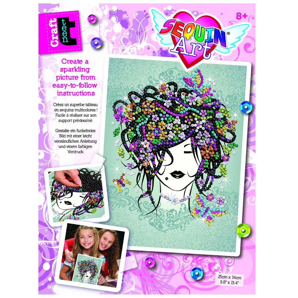 CRAFT TEEN, Изкуство с пайети, Flower girl, Sequin art