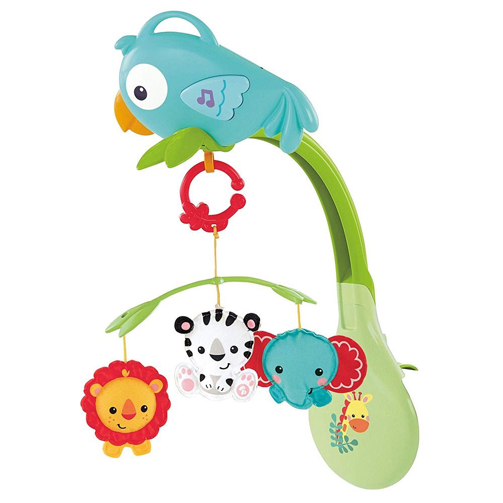 Fisher Price, Музикална въртележка за легло и количка, 3 в 1, Африкански животни