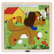 Дървен пъзел с рамка, Куче