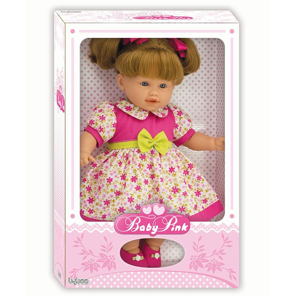 Loko Toys, L, Кукла с рокля, Baby Pink, 38 см