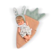 Кукла-бебе Чикита, със заешки уши и чувалче морков