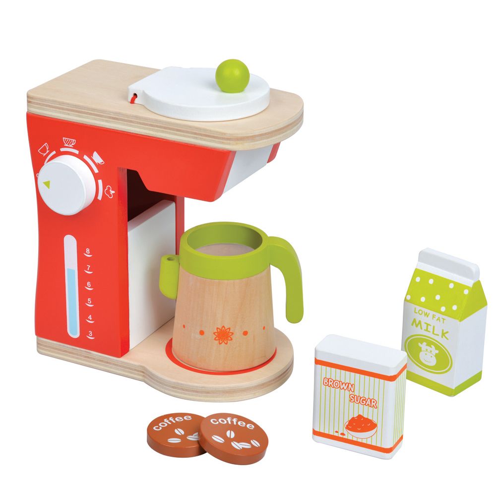 Lelin Toys, Дървена детска кафе машина с аксесоари