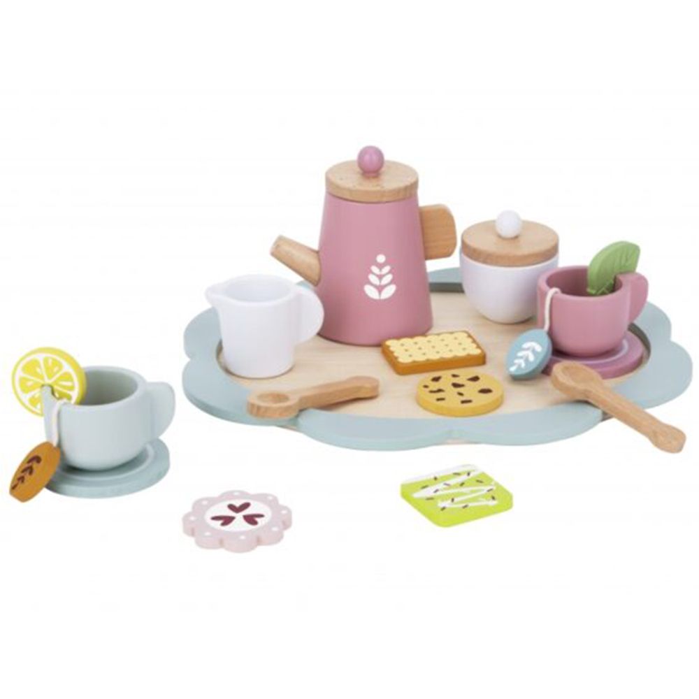 TookyToy, Детски дървен сервиз за чай, с аксесоари