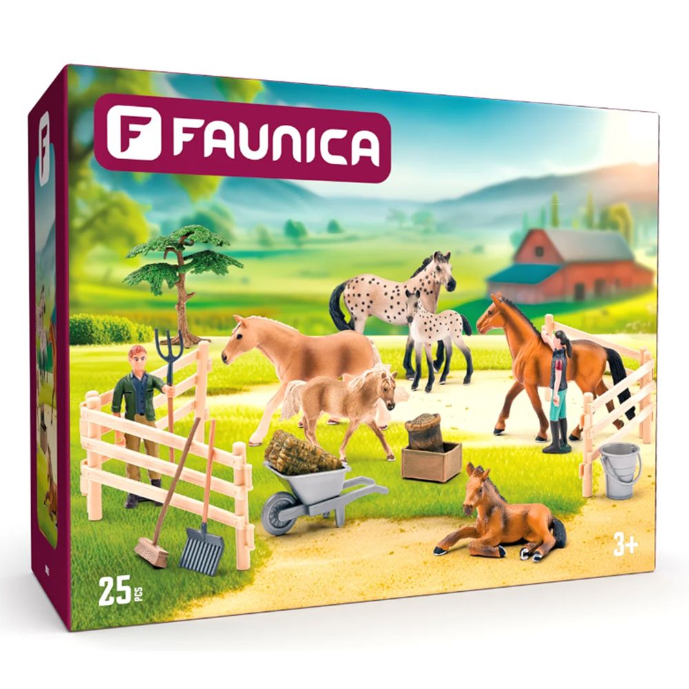 FAUNICA, Конеферма с кончета и аксесоари, 25 части