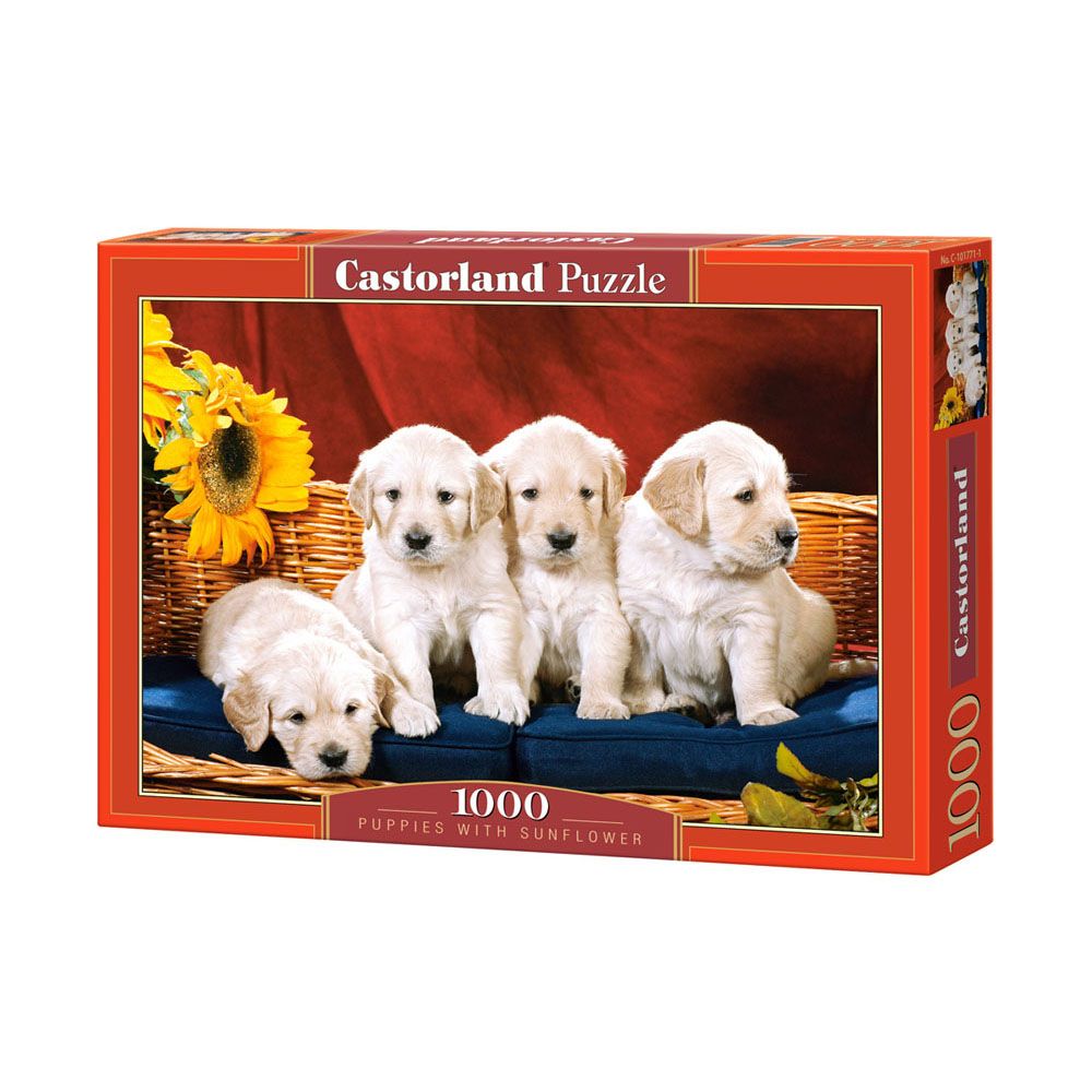 Castorland, Кученца със слънчоглед, пъзел 1000 части