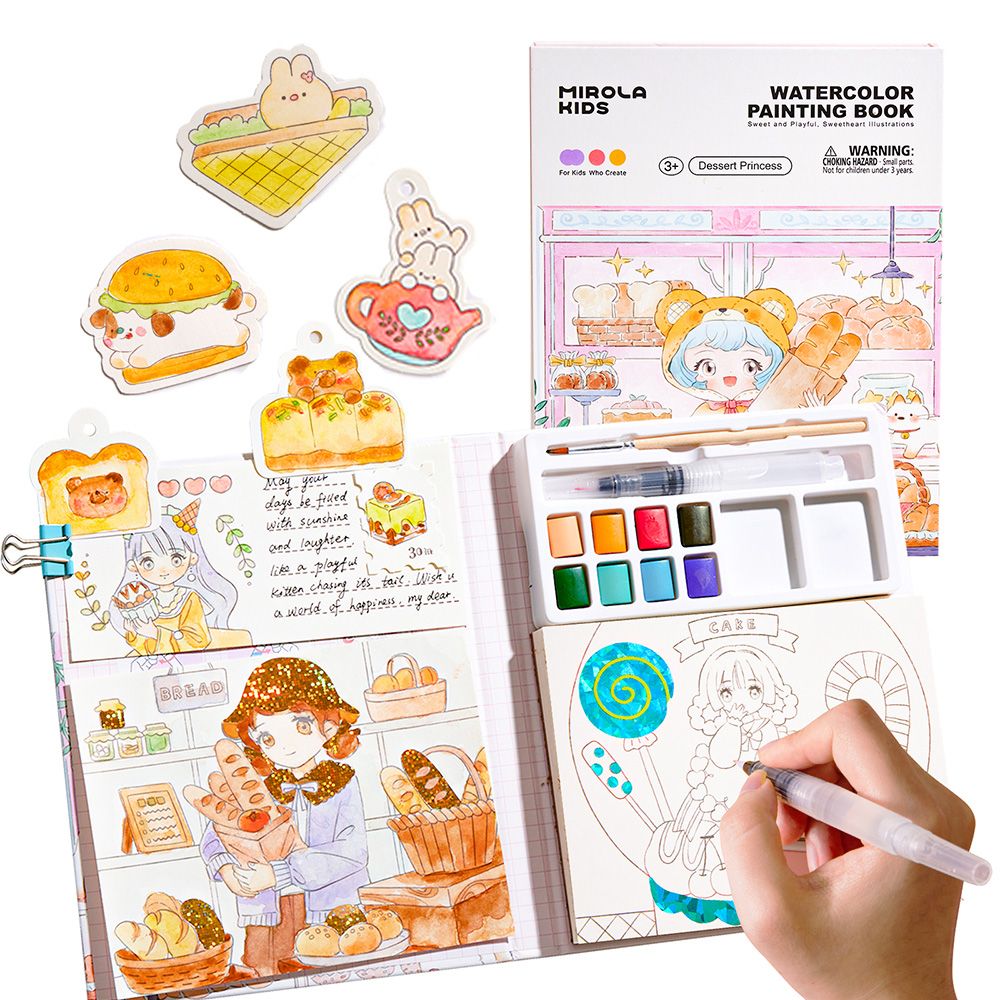 Mirola kids, Книжка за оцветяване с водни бои, Малката сладкарка