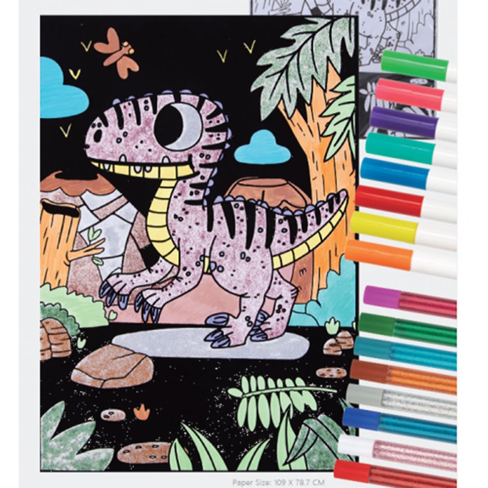 Комплект за оцветяване с кадифе, Динозавър