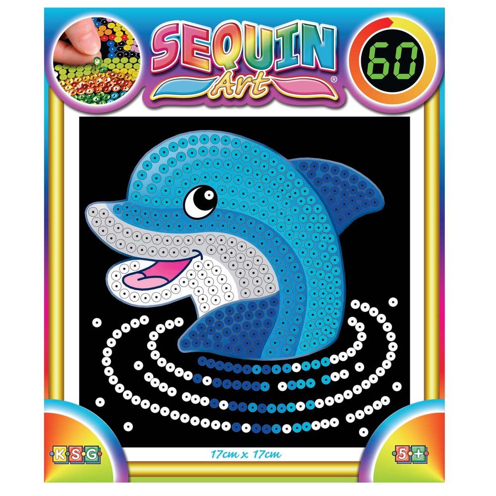Sequin art, Изкуство с пайети за 60 миннути, Делфин