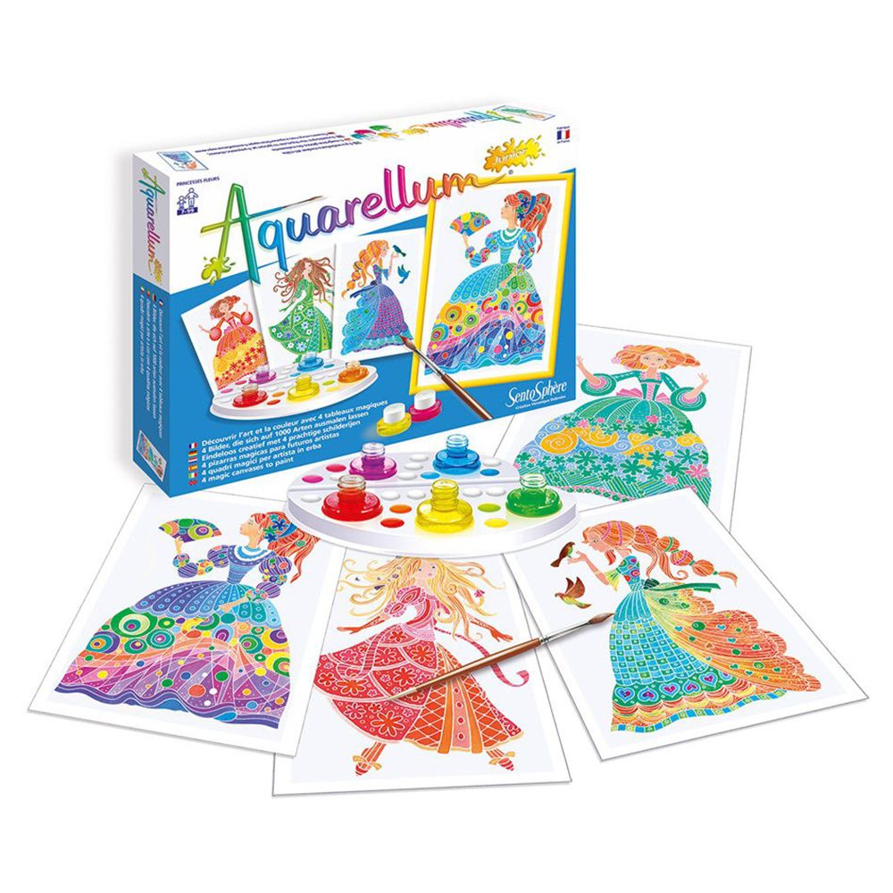 Aquarellum Junior, Комплект за рисуване с акварелни бои, Принцеси