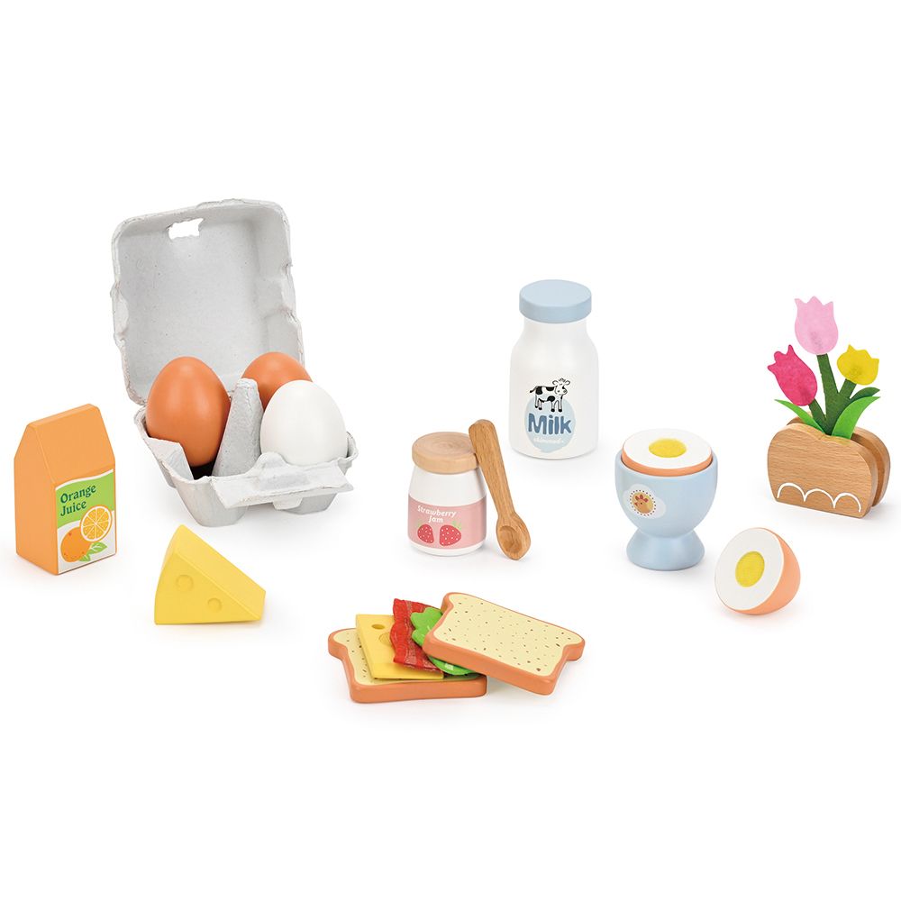 Lelin Toys, Дървен комплект за игра, Вкусна закуска