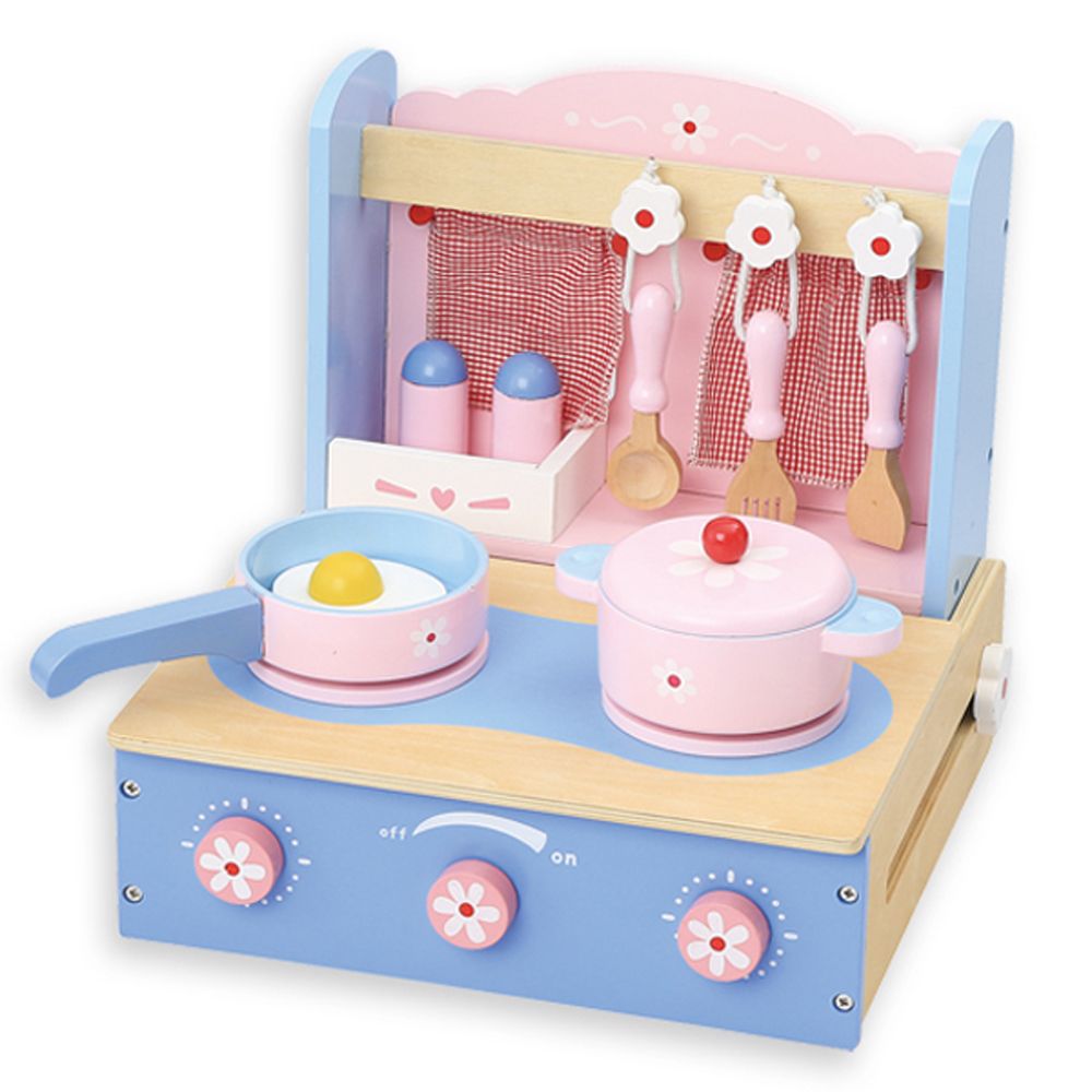 Andreu toys, Дървена настолна синя кухня - сгъваема