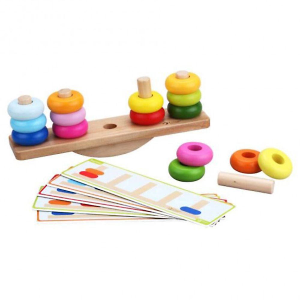 Дървена играчка 2 в 1, Низанка и играчка за баланс