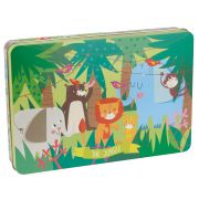 Пъзел в метална кутия, Празник в джунглата, 24 елемента