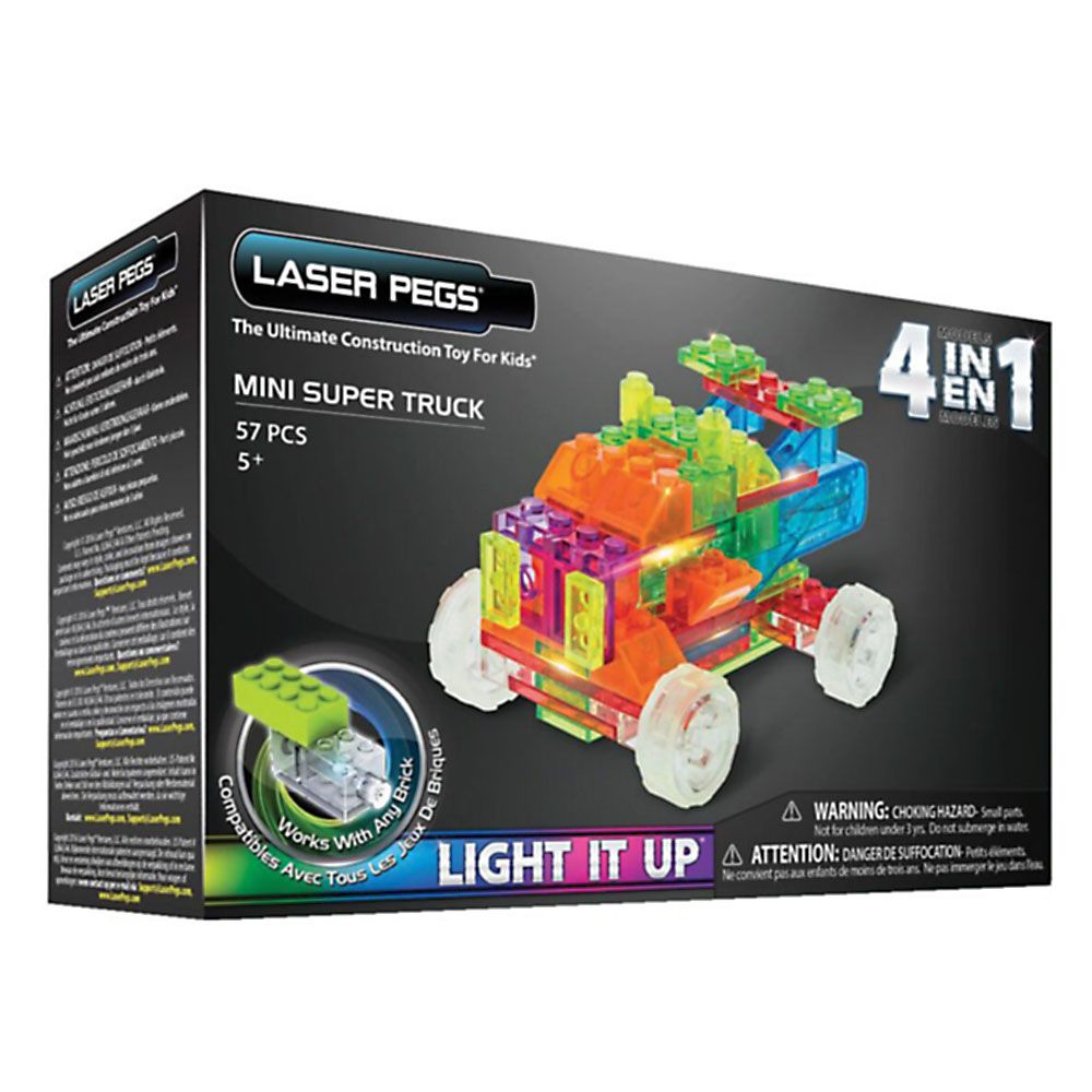 LASER PEGS, Светещ конструктор 4 в 1, Камион