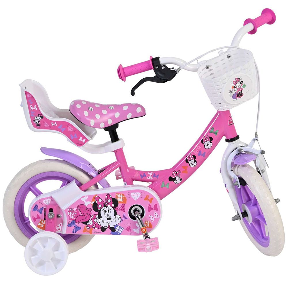 Детски велосипед с помощни колела, Disney Minnie, 12 инча