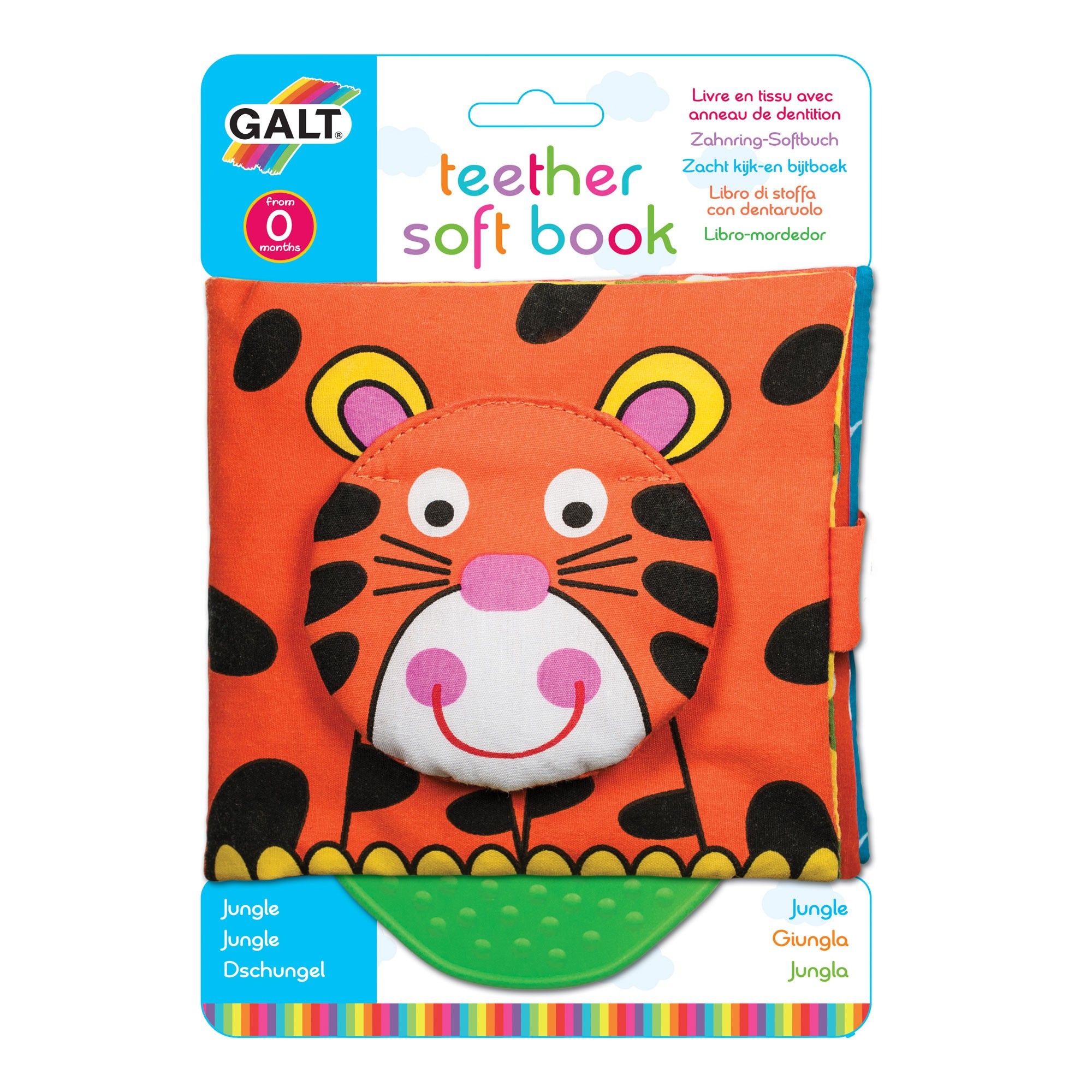 Galt Toys, Бебешка шумяща книжка с гризалка, Джунгла
