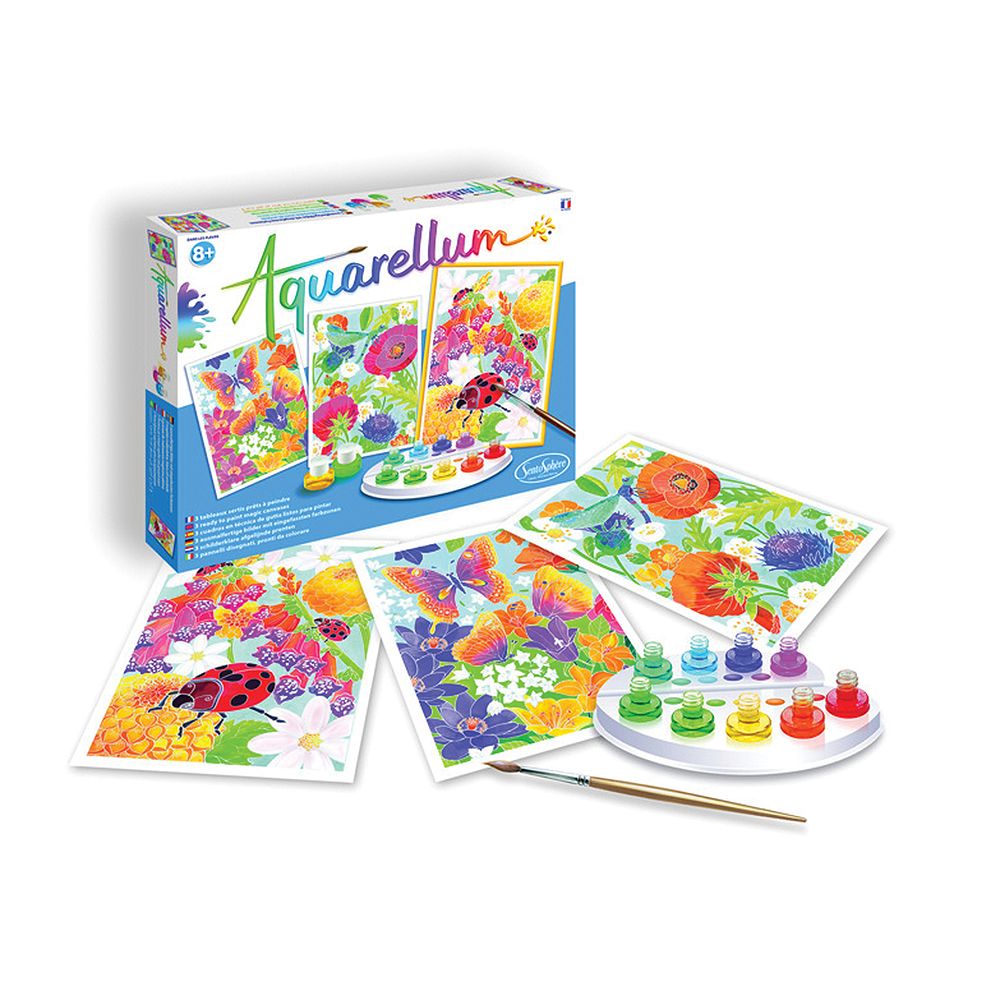Aquarellum, Комплект за рисуване с акварелни бои, Танцът на цветята
