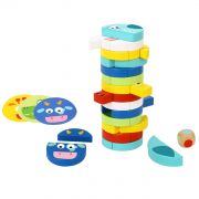 Дървена кръгла Дженга с животни