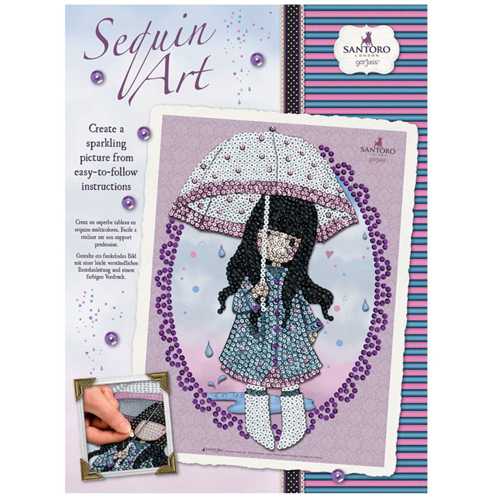 SANTORO GORJUSS, Изкуство с пайети, Puddles of love, Sequin art