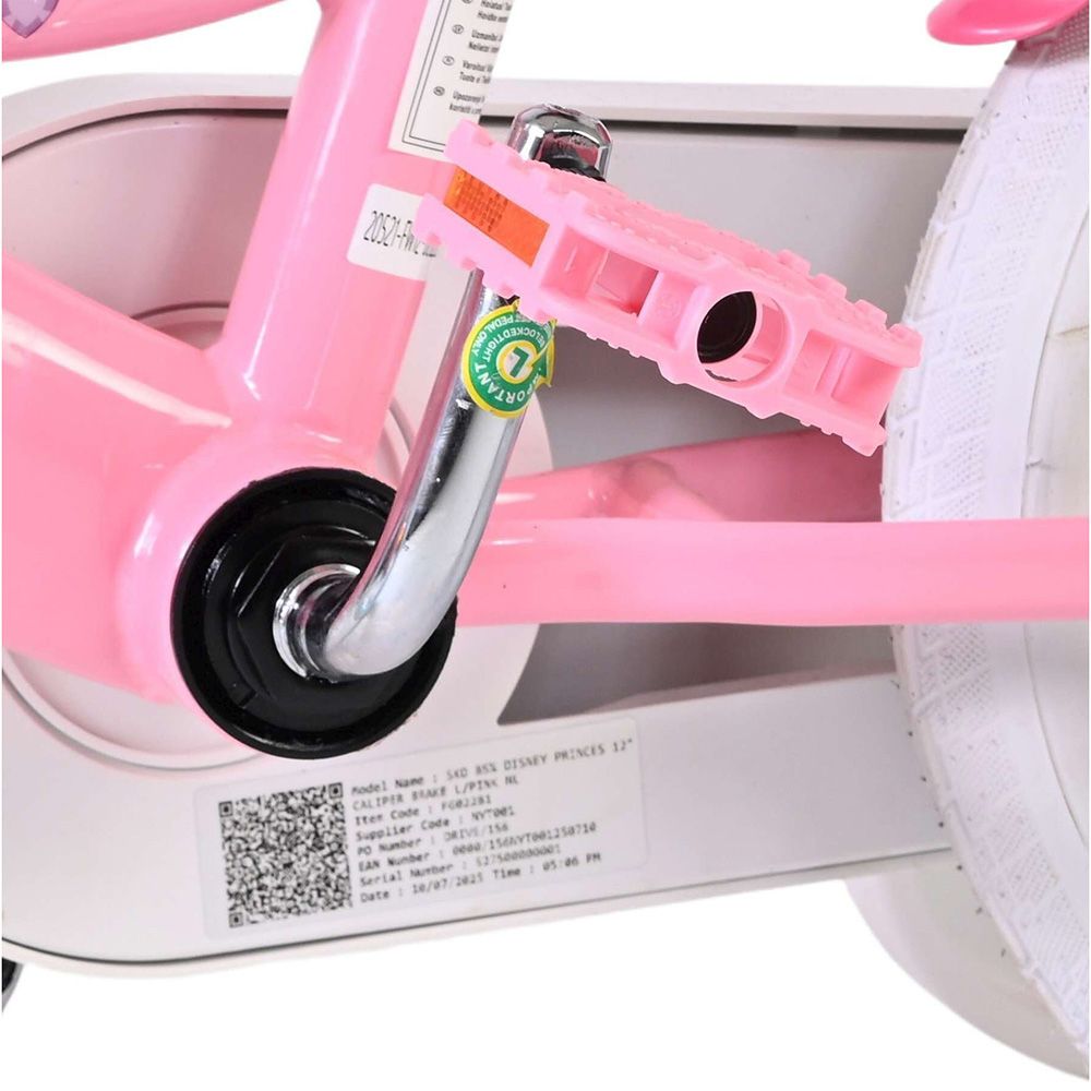 Детски велосипед с помощни колела, Disney Princess,12 инча