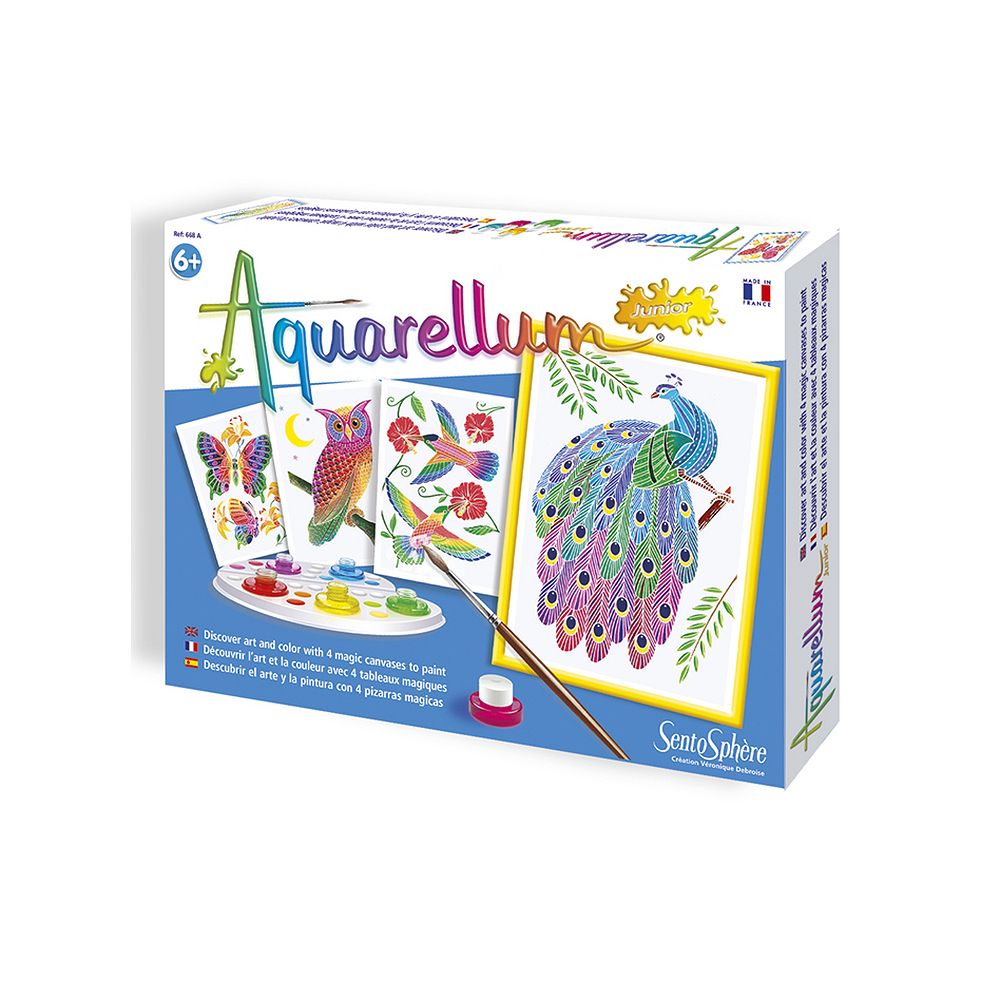 Aquarellum Junior, Комплект за рисуване с акварелни бои, Птици