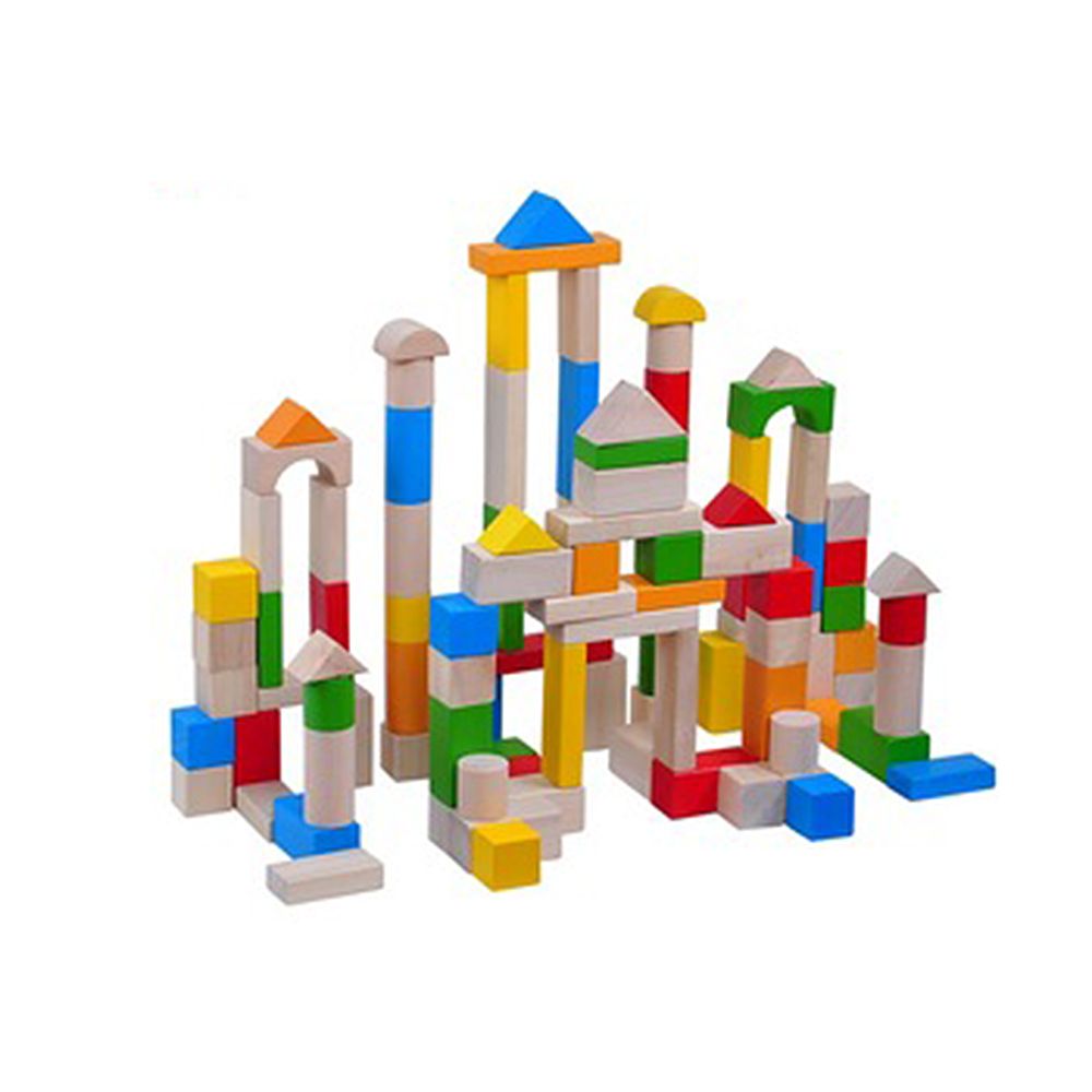 TookyToy, Дървен конструктор в кофа, 100 части