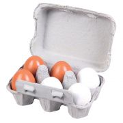 Дървени яйца за игра, 6 бр.