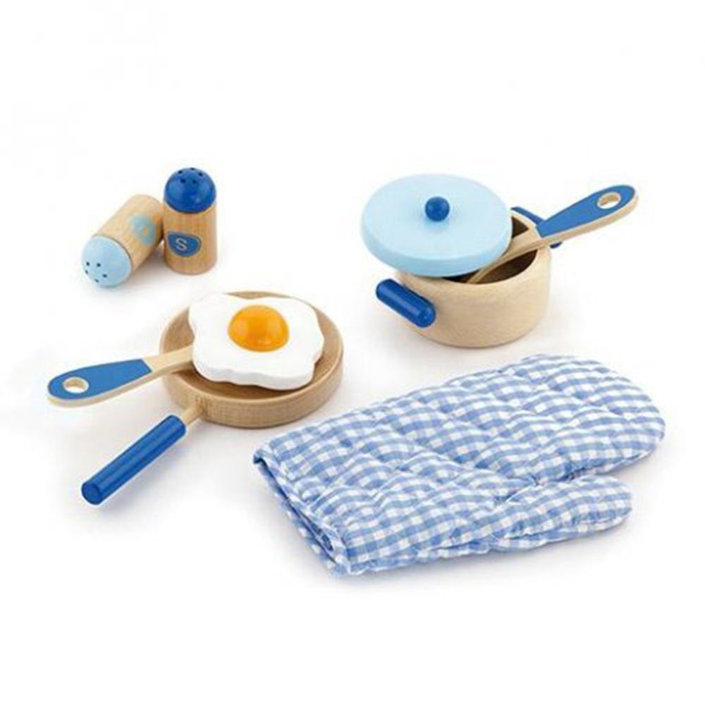 Viga toys, Дървен комплект за хранене, Закуска, син