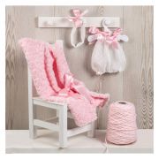 Дрехи за кукла, Рокля с панделка и розово одеяло за кукла Мария