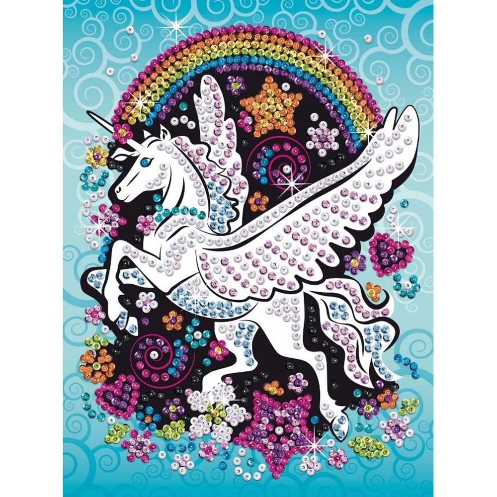 Изкуство с пайети, Летящ еднорог