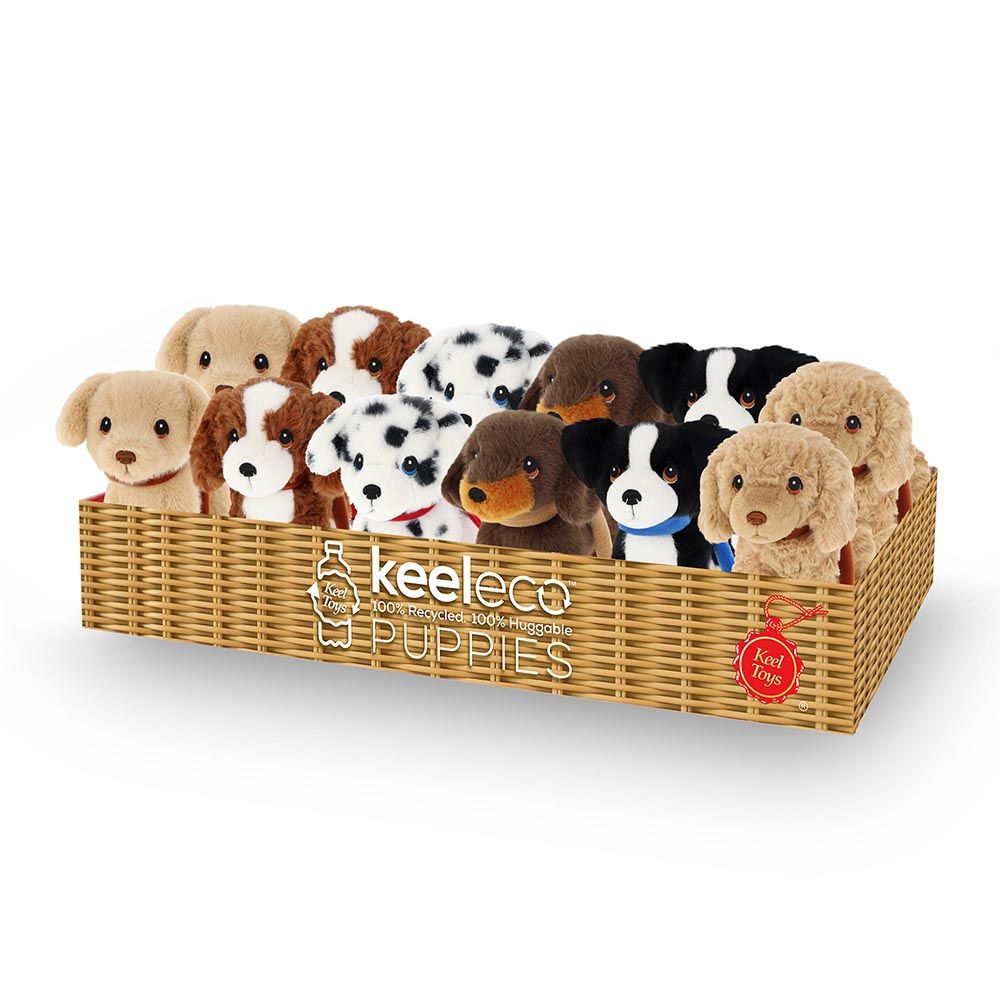 Екологична плюшена играчка, Куче на каишка, 14 см