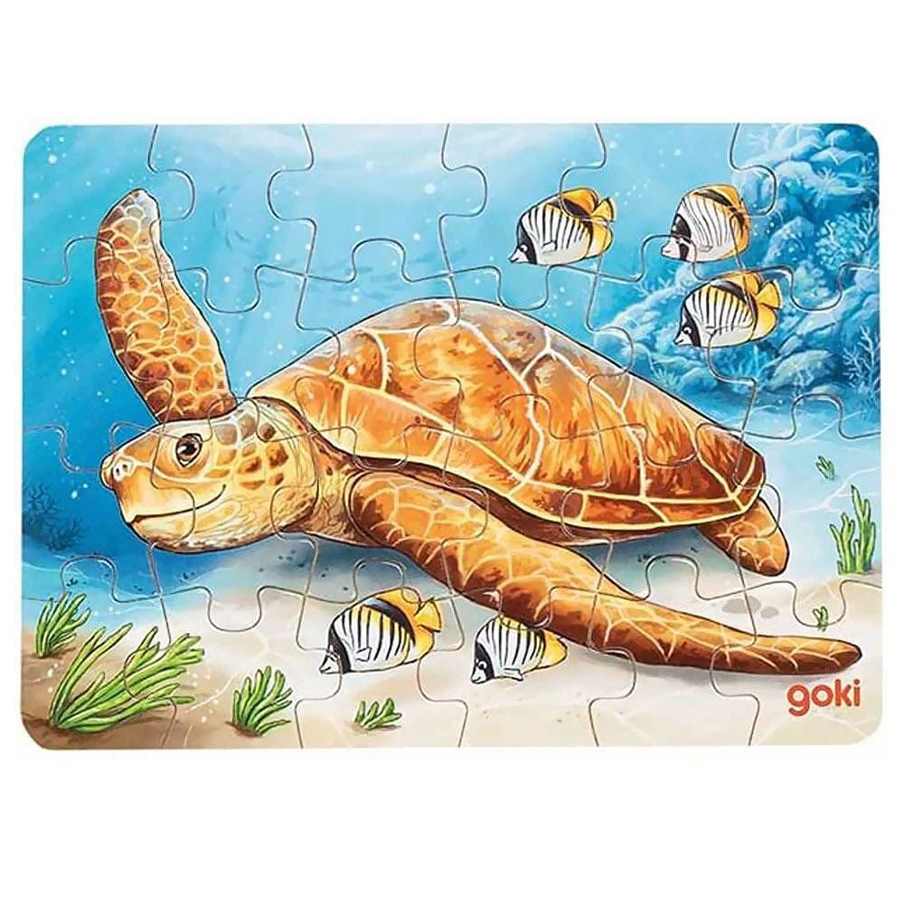 Мини дървен пъзел, Животните от джунглата, 24 части, асортимент