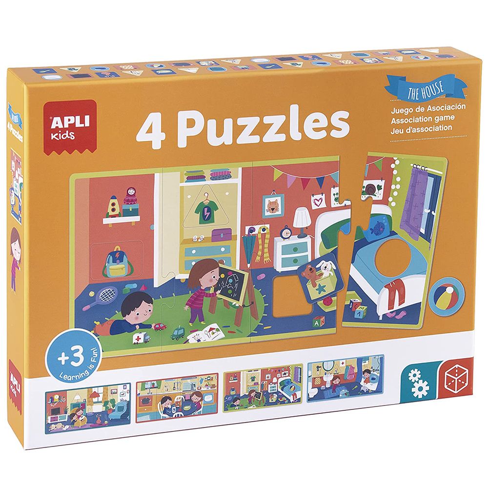 Apli kids, Образователен пъзел, Подреди стаята, 16 елемента