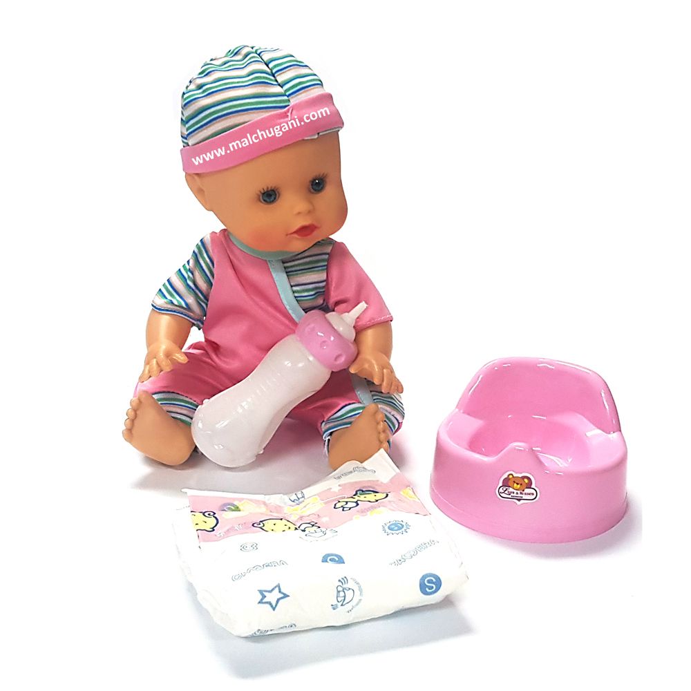 Happytoys, Пишкащо бебе Биби с шапка, на български език