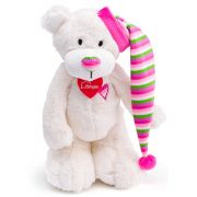 Бяло мече със шарена шапка, Теодор, 35 см