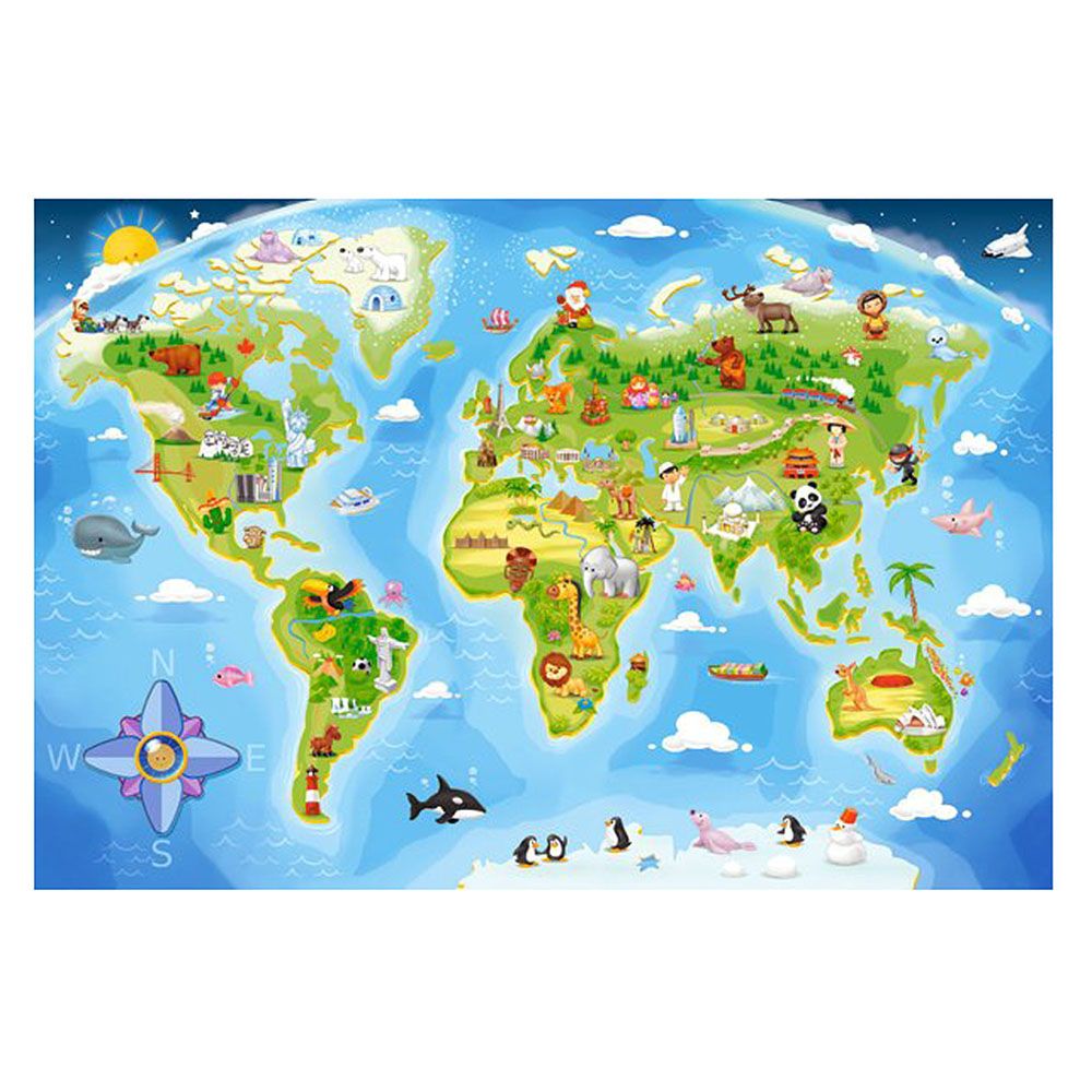 Карта на света, пъзел 40 части
