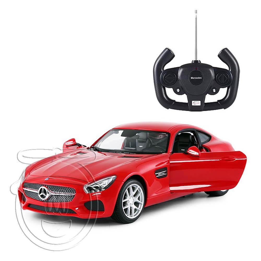 RASTAR, Кола с радио контрол, Mercedes AMG GT, 1:14, с ръчно отварящи се врати, червен