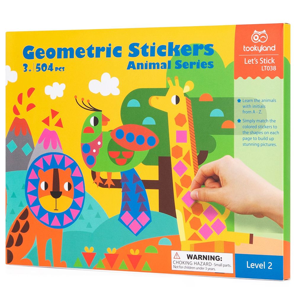 Tookyland, Дидактическа игра, Животни - картини с геометрични стикери