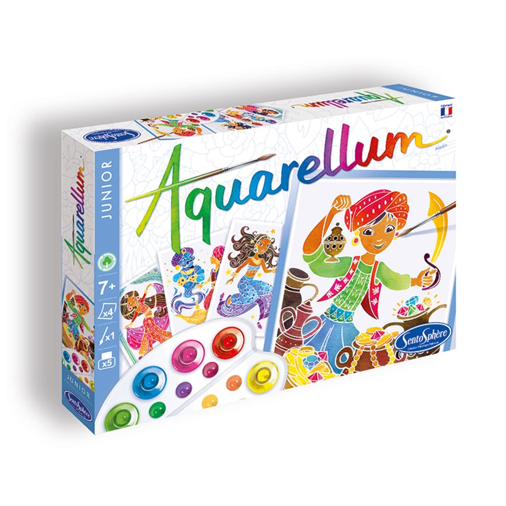 SentoSphere, Aquarellum Junior, Комплект за рисуване с акварелни бои, Аладин