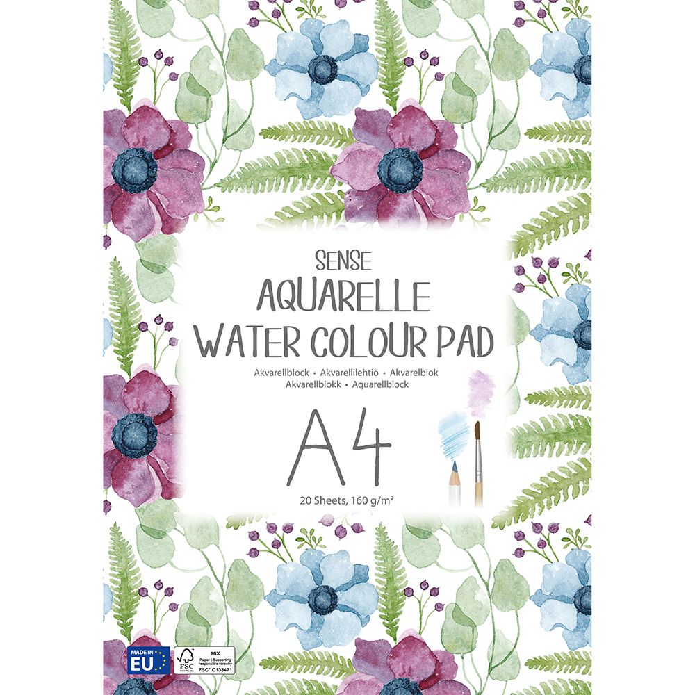 Sense, Скицник за акварелни картини, A4, 160 гр., 20 листа