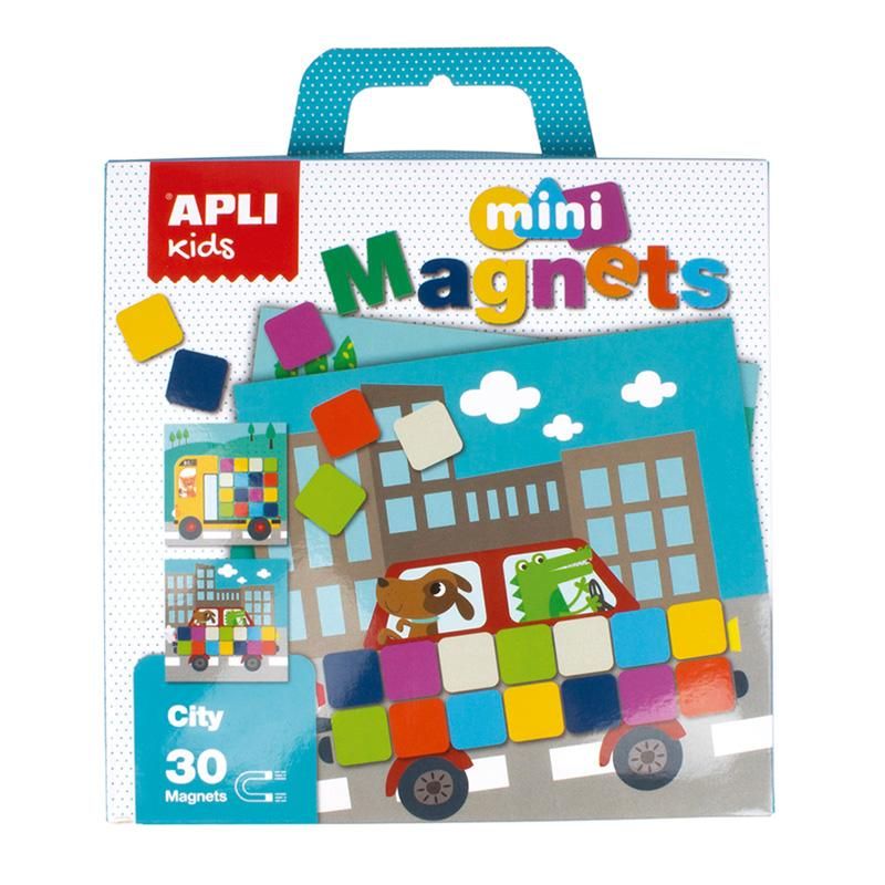 Apli kids, Мини магнитна игра с цветни квадрати, Превозни средства