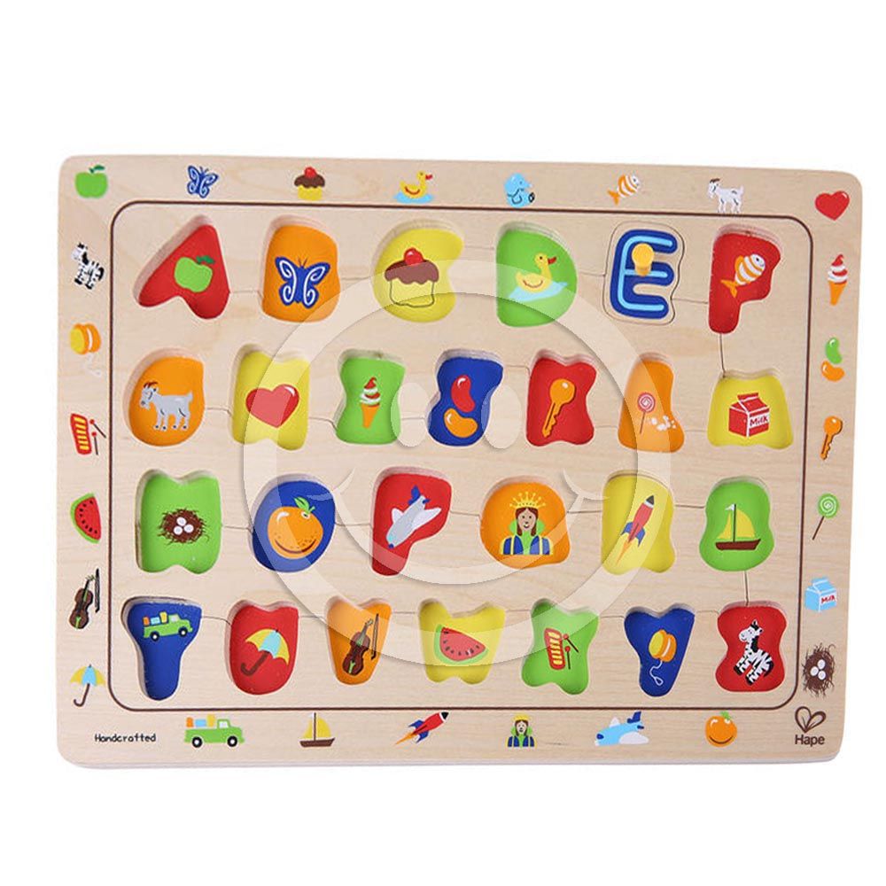 Hape, Дървен пъзел с дръжки, Английската азбука