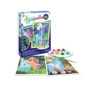 Aquarellum phospho, Светещ комплект за рисуване с акварелни бои, Еднорог